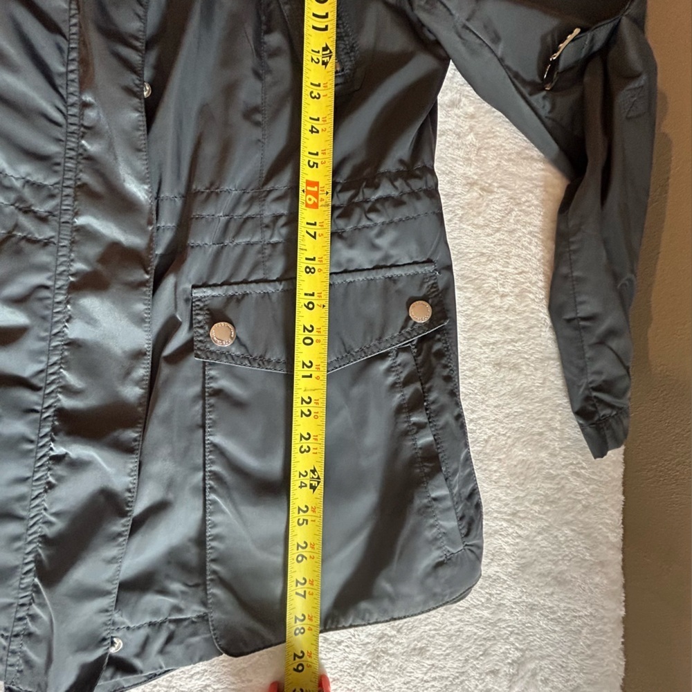 BCBGeneration Black Hooded Zipper Snap Utility Jacket Size L - Picture 16 of 16